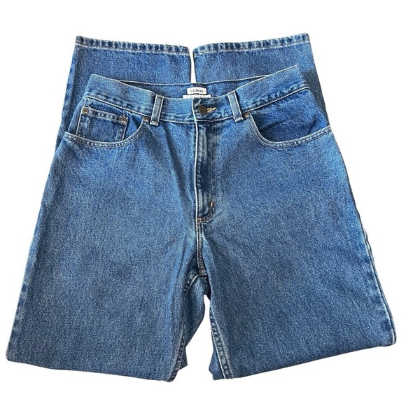 L.L. Bean Signature Original Fit Hi Rise Straight Leg 100% Cotton Jeans Women 10 - Picture 9 of 16